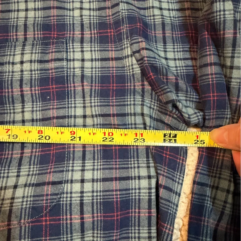 Patagonia Organic Cotton Flannel‎ Plaid Button-Down Shirt | Men’s L | Blue & Red